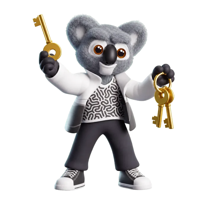 Kody holding up a set of golden keys